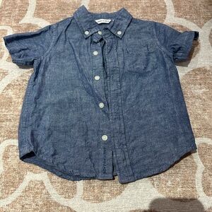 Janie & Jack Denim Button Down Toddler Shirt